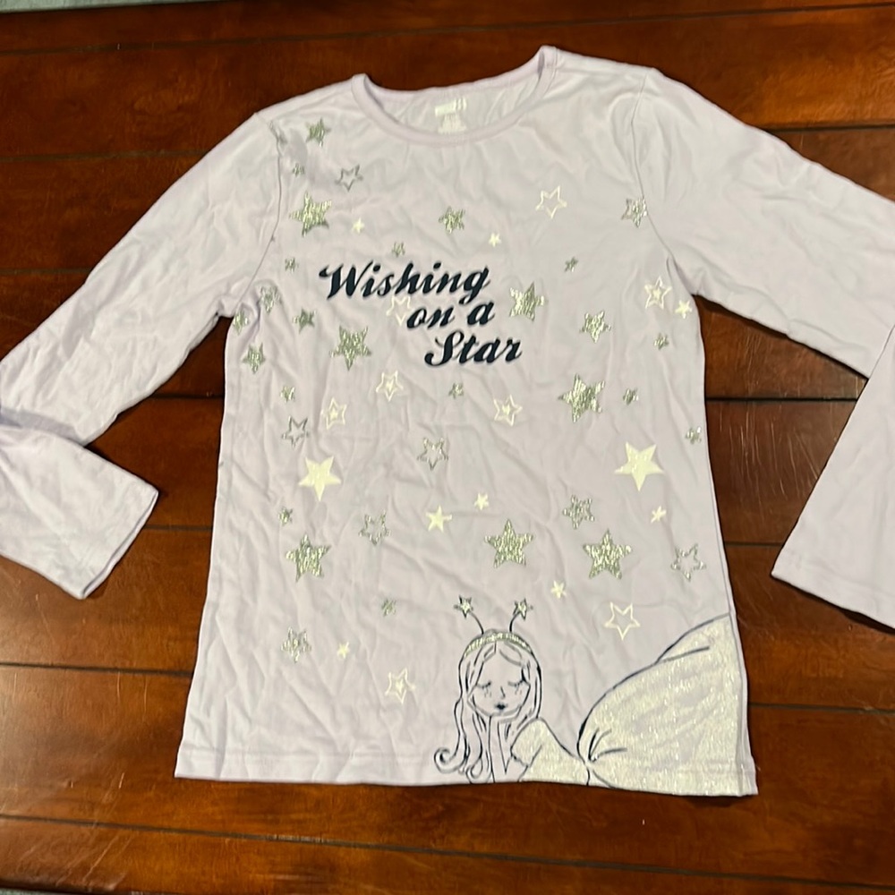 NWT Crazy 8 Lavender Wishing on a Star Fairy Long Sleeve Top XL 100% cotton